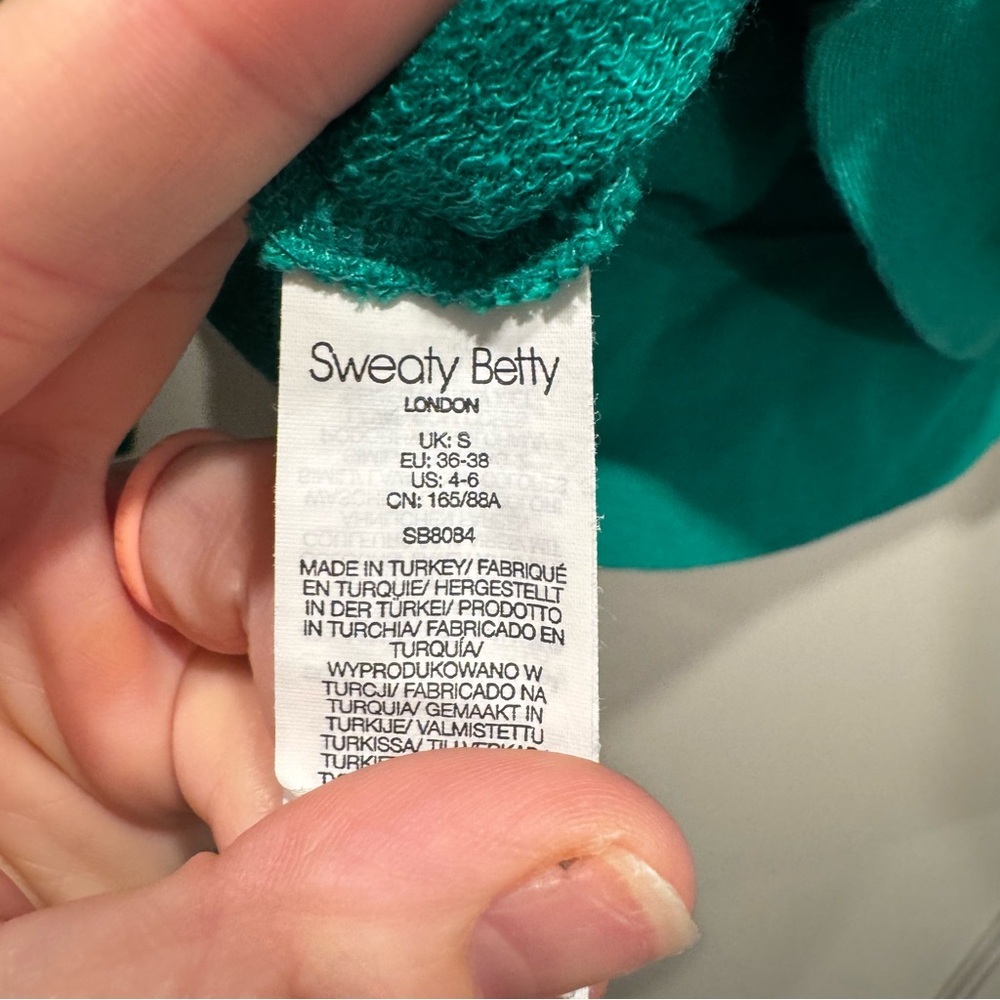Sweaty Betty After Class Split Sweatshirt Green Small US 6 Activewear Athletic‎ - Picture 9 of 11